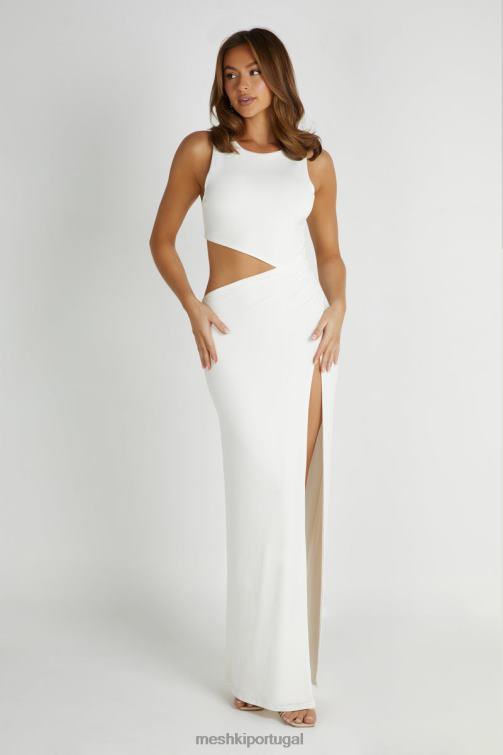 Meshki vestido maxi justo viena BLLT209 roupas branco