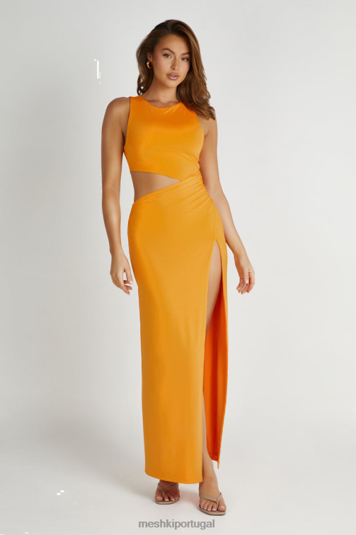 Meshki vestido maxi justo viena BLLT301 roupas laranja