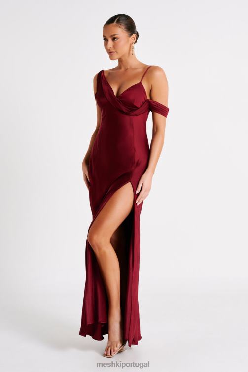 Meshki vestido maxi ombro a ombro soleil em cetim BLLT28 roupas baga