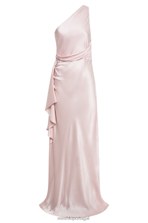 Meshki vestido maxi ombro único calliope BLLT402 roupas rosa de cristal