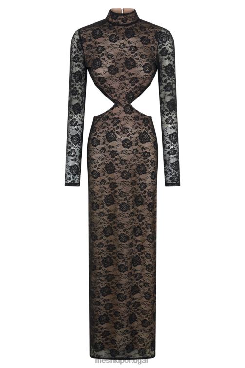 Meshki vestido maxi renda callista BLLT436 roupas preto