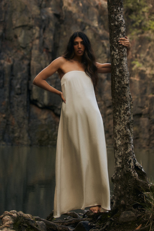 Meshki vestido maxi sem alças luisa BLLT26 roupas areia