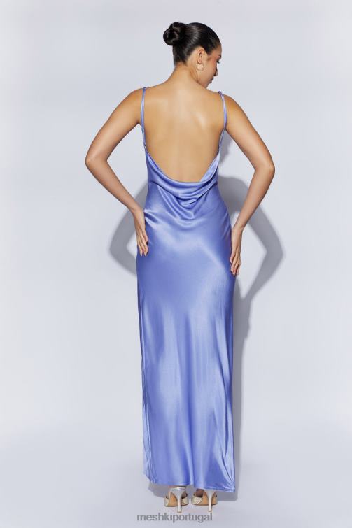Meshki vestido maxi sem costas com decote em jade BLLT545 roupas lavanda