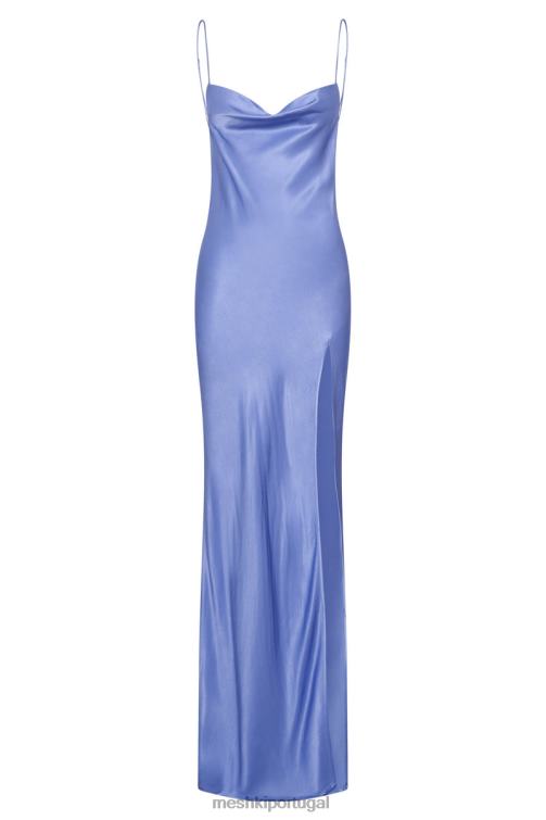 Meshki vestido maxi sem costas com decote em jade BLLT545 roupas lavanda