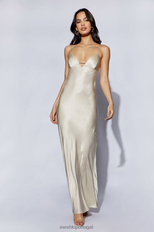Meshki vestido maxi slip cora com amarração nas costas BLLT661 roupas champanhe