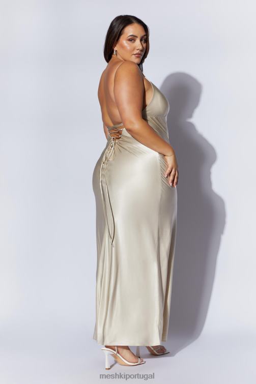 Meshki vestido maxi slip cora com amarração nas costas BLLT661 roupas champanhe