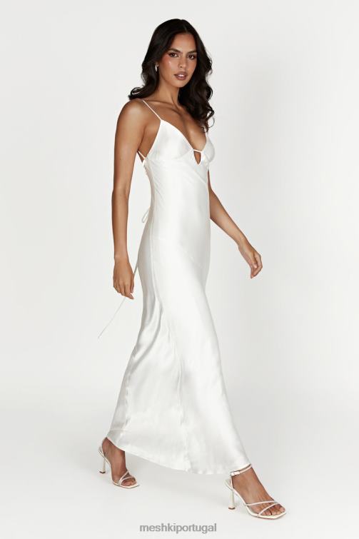 Meshki vestido maxi slip cora com amarração nas costas BLLT711 roupas branco