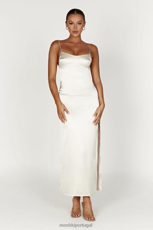 Meshki vestido maxi slip de cetim jacinda BLLT373 roupas marfim