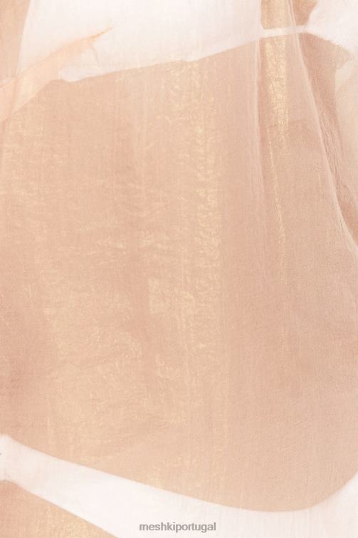 Meshki vestido maxi translúcido iridescente phoebe BLLT578 roupas pêssego