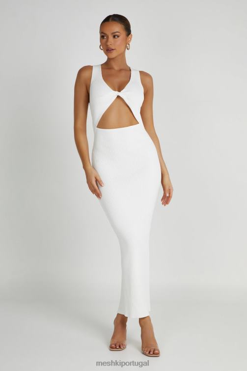 Meshki vestido maxi tricotado kaesha BLLT227 roupas branco