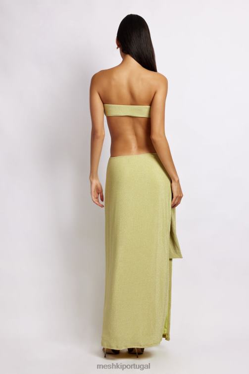 Meshki vestido sierra sem alças com brilho BLLT664 roupas brilho verde