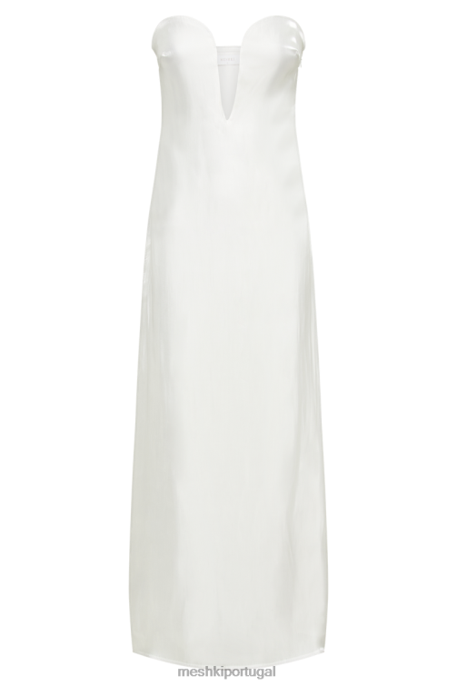 Meshki vestido midi chantelle em cetim líquido BLLT87 roupas branco