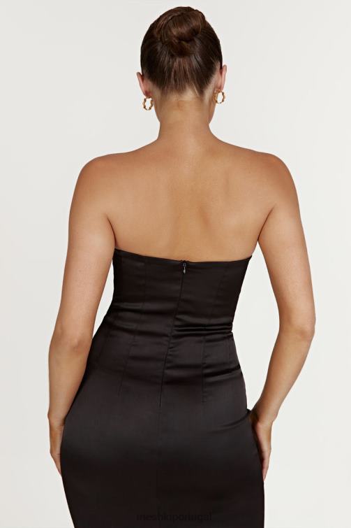 Meshki vestido midi colado ao corpo bryony BLLT393 roupas preto