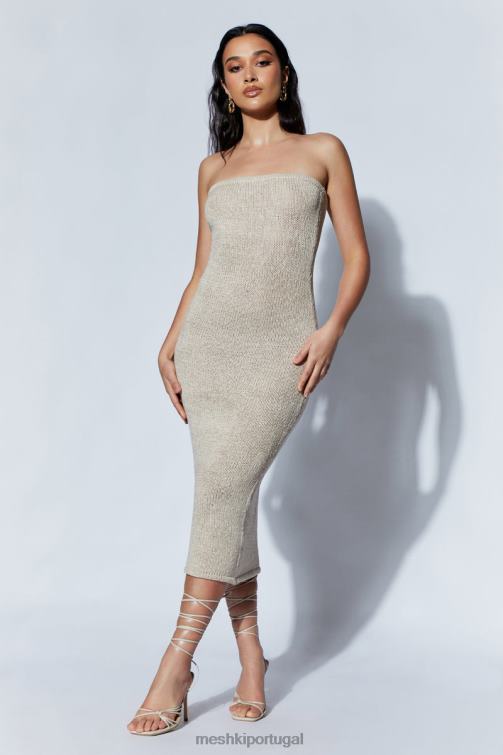 Meshki vestido midi com fita sem alças friya BLLT566 roupas trigo