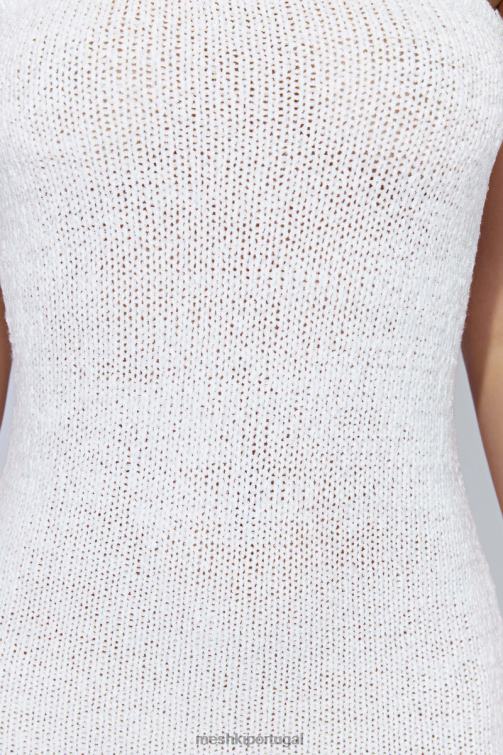 Meshki vestido midi com fita sem alças friya BLLT621 roupas branco