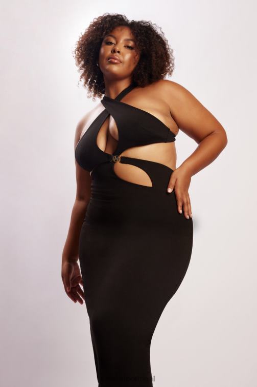 Meshki vestido midi com recorte briana BLLT721 roupas preto