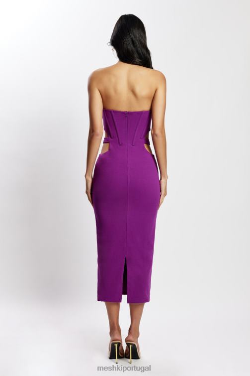 Meshki vestido midi com recortes Catherine BLLT626 roupas tolet