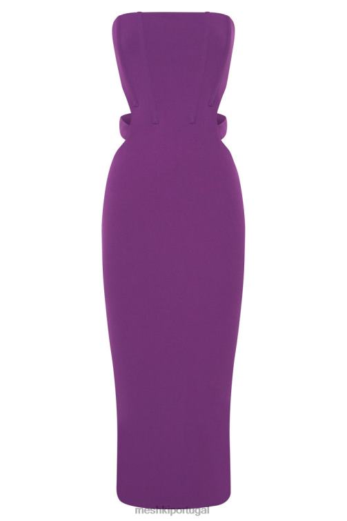 Meshki vestido midi com recortes Catherine BLLT626 roupas tolet