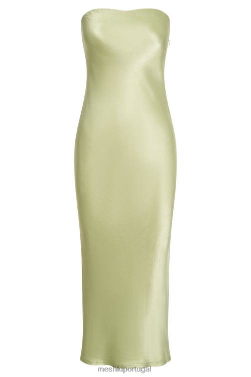 Meshki vestido midi de cetim sem alças tyler BLLT343 roupas verde pistache