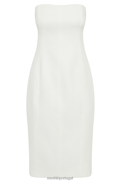 Meshki vestido midi de crepe sem alças marianne BLLT144 roupas branco