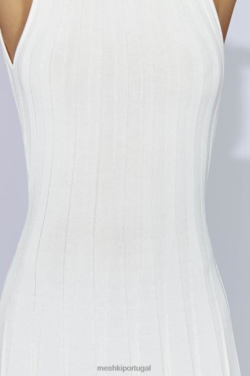Meshki vestido midi em malha aspen com abertura nas costas BLLT440 roupas branco
