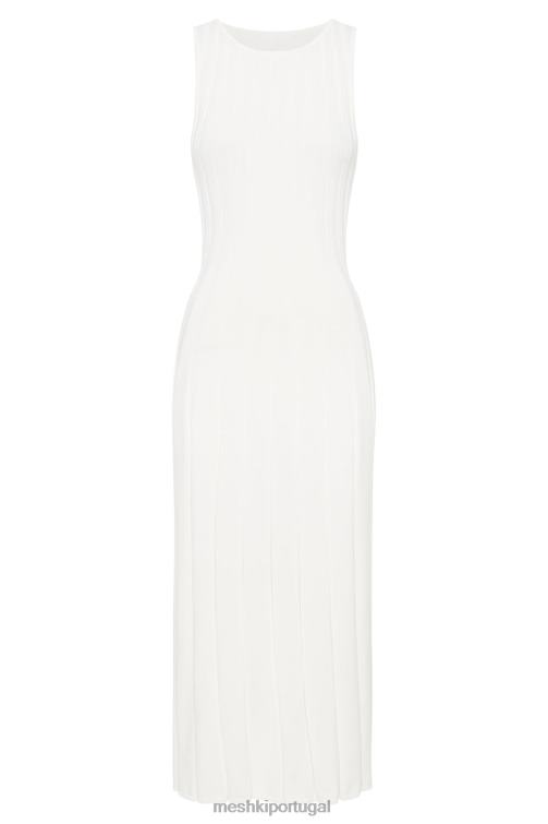 Meshki vestido midi em malha aspen com abertura nas costas BLLT440 roupas branco