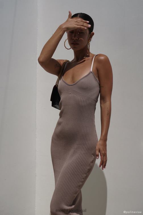 Meshki vestido midi em malha avalon sem costas BLLT350 roupas cinza