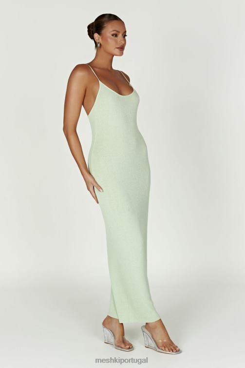 Meshki vestido midi em malha magnólia BLLT321 roupas verde pistache