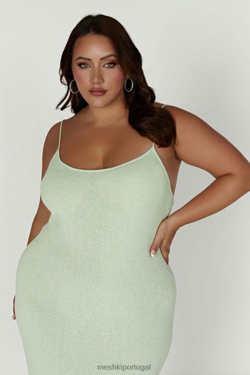 Meshki vestido midi em malha magnólia BLLT321 roupas verde pistache