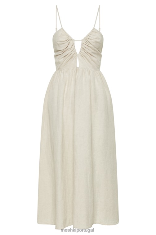 Meshki vestido midi magdelena com recorte em linho BLLT19 roupas natural