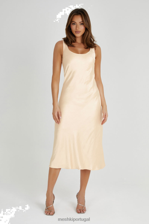 Meshki vestido midi tamara cetim iridescente BLLT292 roupas damasco