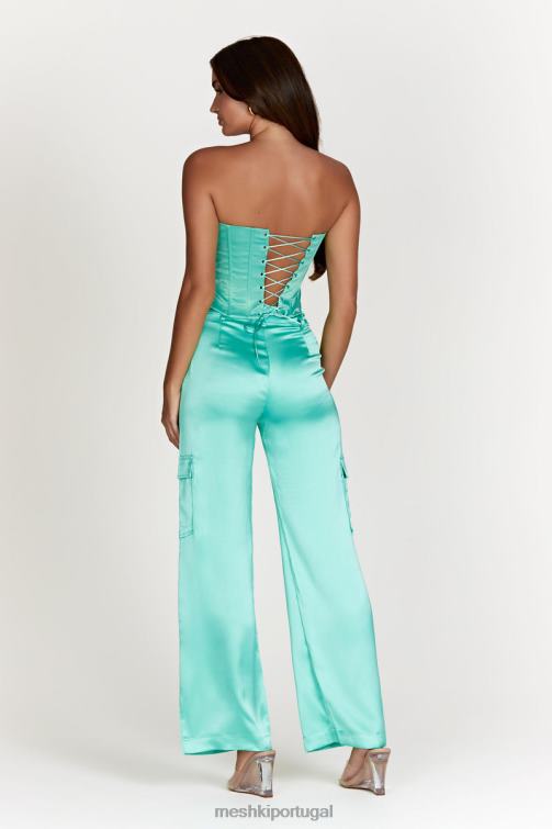 Meshki calça cargo de cetim amaya BLLT1567 roupas hortelã