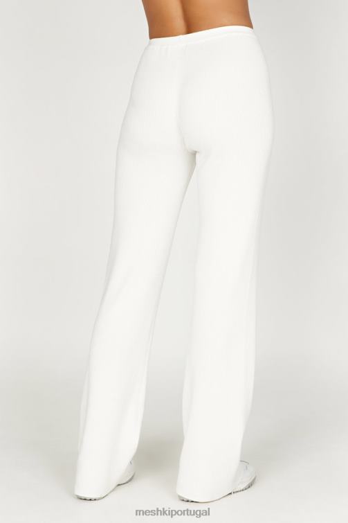 Meshki calça de tricô linnie com perna reta BLLT1395 roupas branco