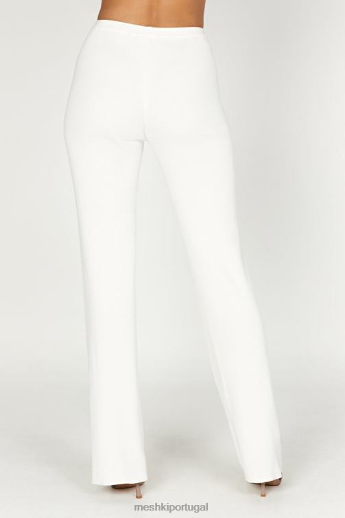 Meshki calça de tricô linnie com perna reta BLLT1395 roupas branco