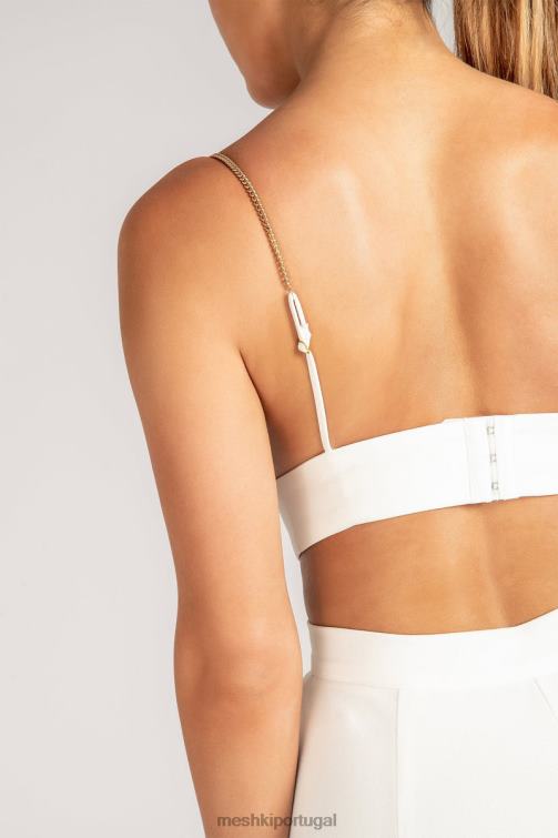 Meshki calça flare cintura alta zendaya BLLT1238 roupas branco