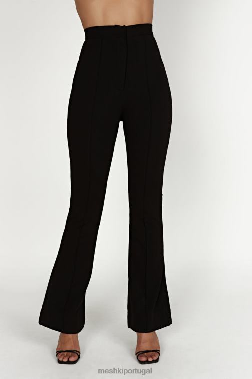 Meshki calça flare cintura alta zendaya BLLT1291 roupas preto