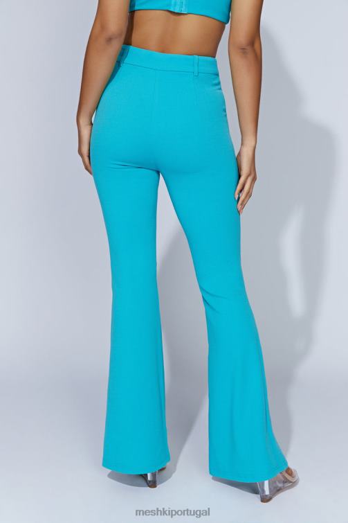 Meshki calça flare crepe fiorella BLLT1586 roupas água-marinha