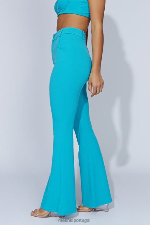 Meshki calça flare crepe fiorella BLLT1586 roupas água-marinha