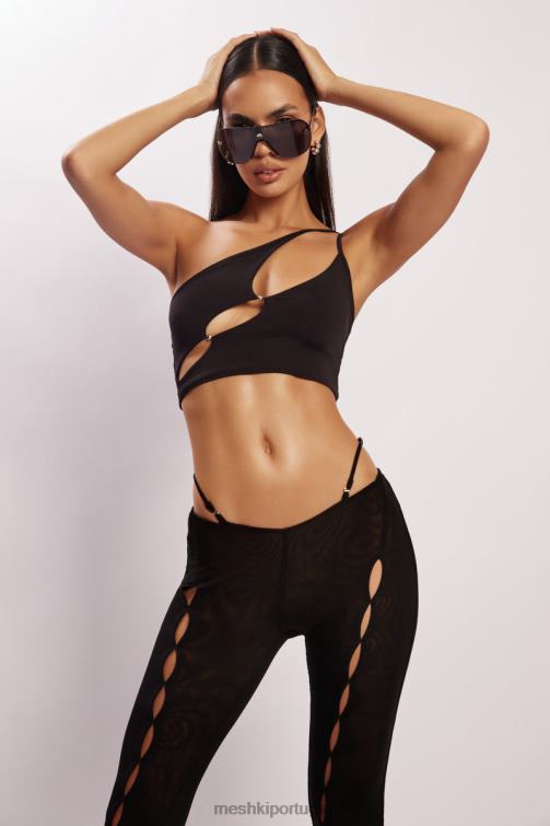 Meshki calça gabriella com recortes BLLT1600 roupas preto