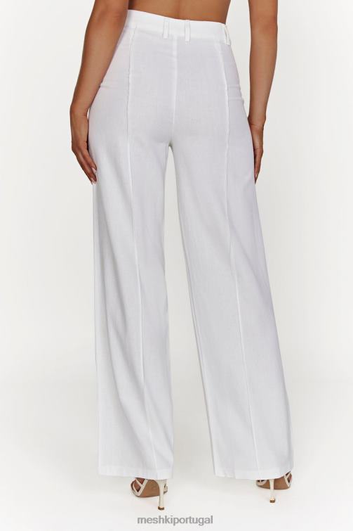 Meshki calça julie de linho larga BLLT1518 roupas branco