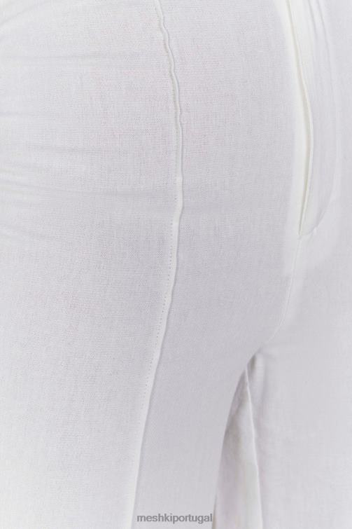 Meshki calça julie de linho larga BLLT1518 roupas branco