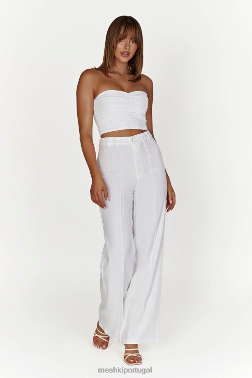 Meshki calça julie de linho larga BLLT1518 roupas branco