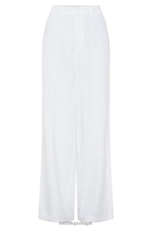 Meshki calça julie de linho larga BLLT1518 roupas branco
