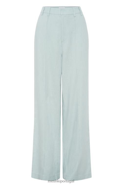 Meshki calça julie de linho larga BLLT1519 roupas Pó azul