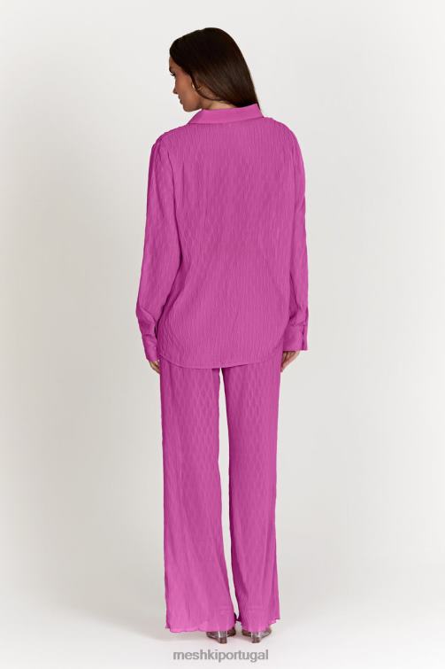 Meshki calça karla wave plissada BLLT1472 roupas rosa rosa