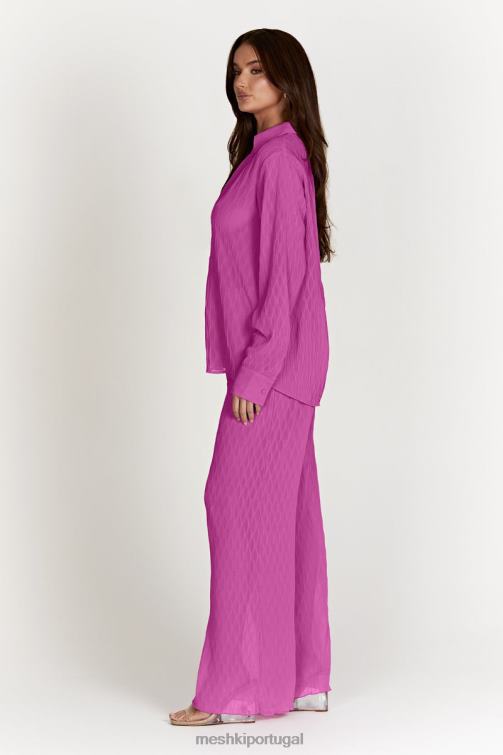 Meshki calça karla wave plissada BLLT1472 roupas rosa rosa
