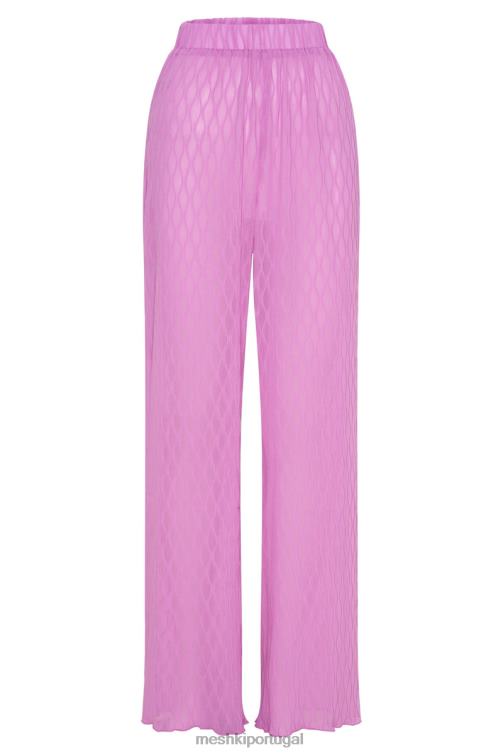 Meshki calça karla wave plissada BLLT1472 roupas rosa rosa