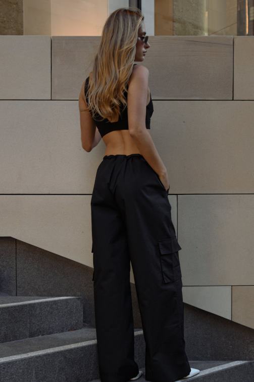 Meshki calça pára-quedas amara BLLT1592 roupas preto