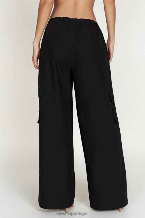 Meshki calça pára-quedas amara BLLT1592 roupas preto