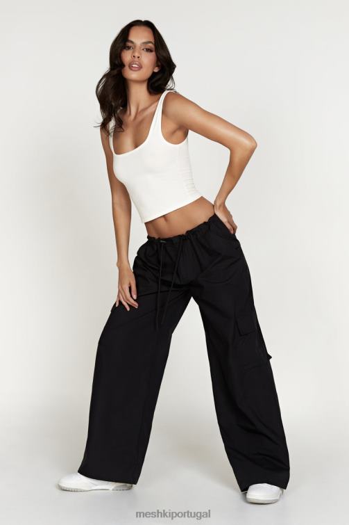 Meshki calça pára-quedas amara BLLT1592 roupas preto